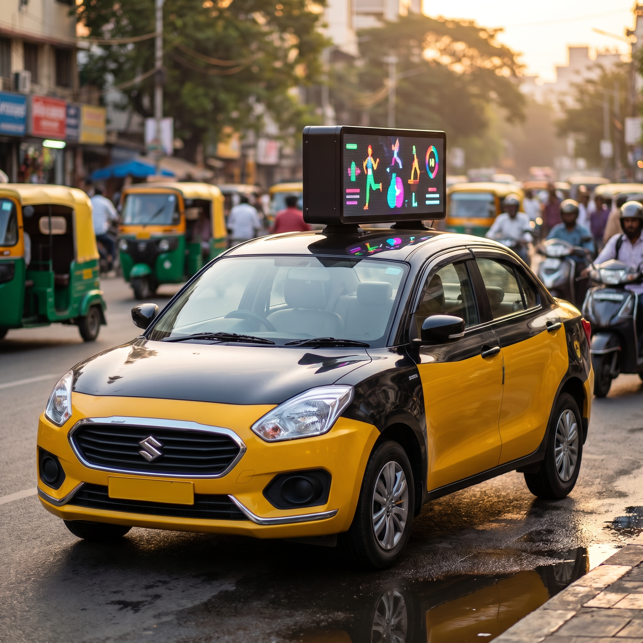 Adflix taxi with LED screen